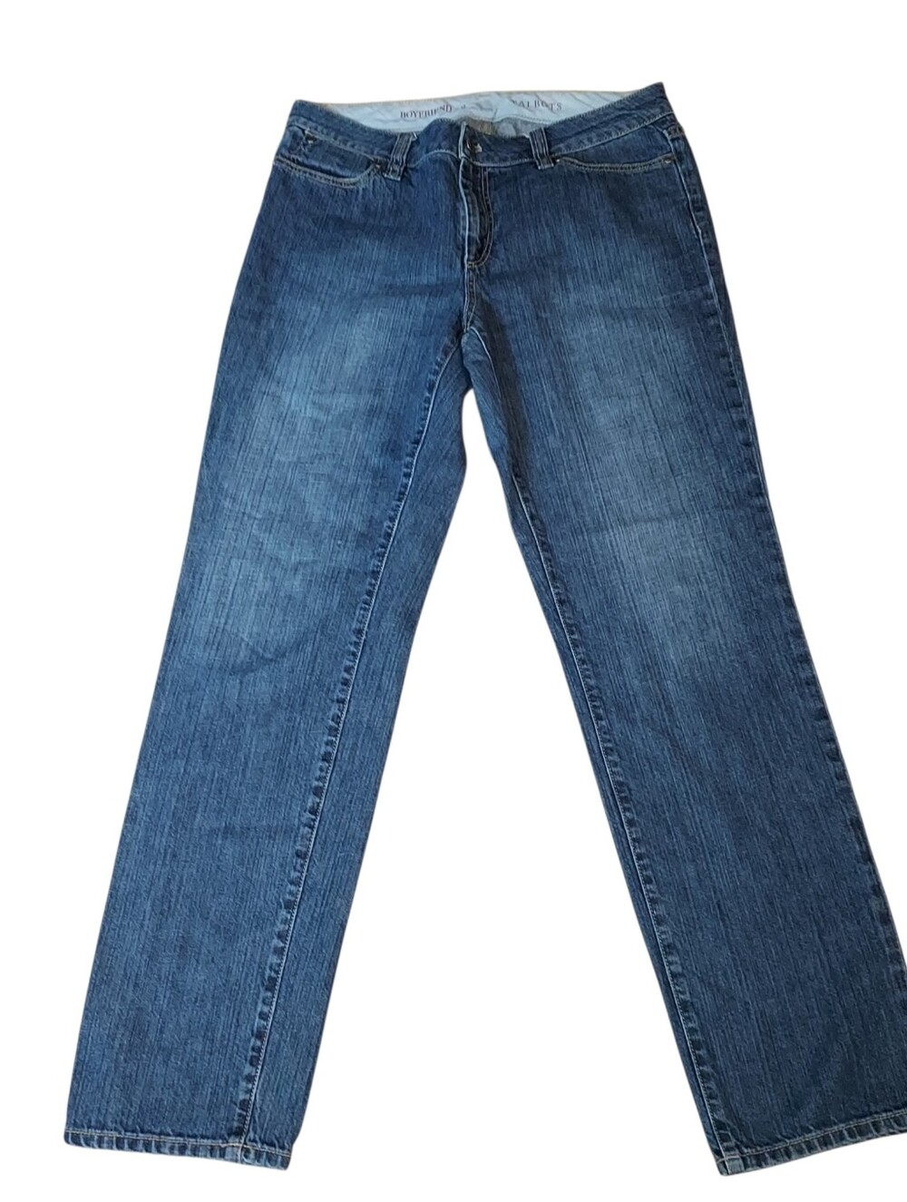 Talbots Women Blue Flattering Collection Boyfriend Size 8 Amazing Condition Nice